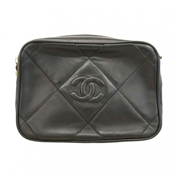 Chanel Shoulder Bag with Chain Bag, Lambskin, Black, Women's - Picture 11 of 11